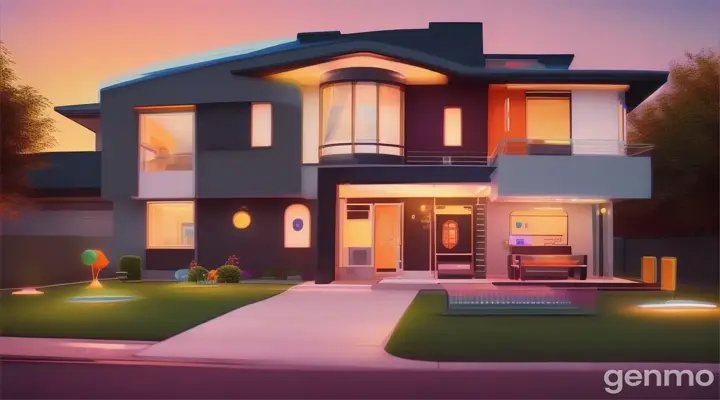 3d animation cartoon Les maisons seront équipées de systèmes intelligents et connectés qui permettent le contrôle automatisé de l'éclairage, du chauffage, de la sécurité et d'autres aspects de la maison. Les assistants virtuels pourraient être omniprésents, facilitant la gestion quotidienne et l'interaction avec la maison.