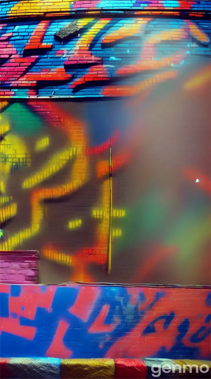 A cool background with colorful graffiti on a brick wall, reminiscent of GTA San Andreas