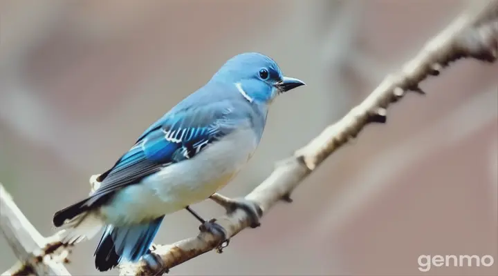 a small blue bird perched on a tree branch