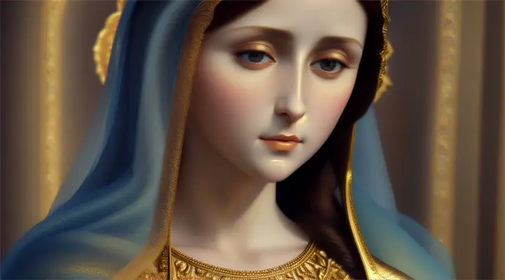 virgen maria , hermosa 8k real obra de arte