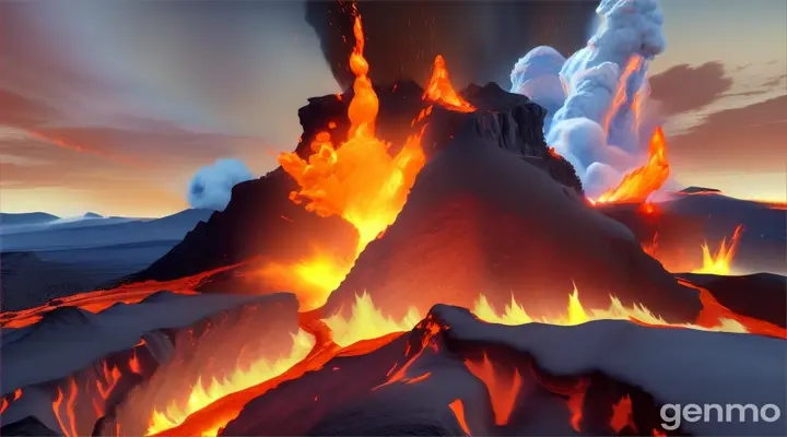 3d animation cartoon volcan