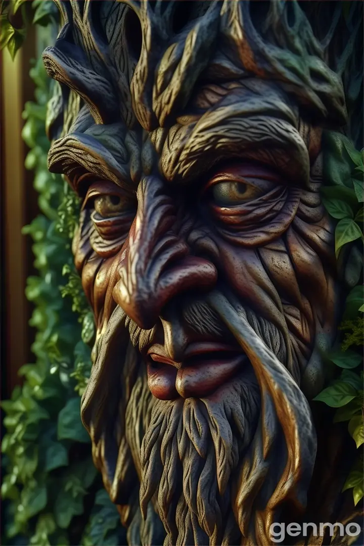 a close up of a statue of a man with a beard