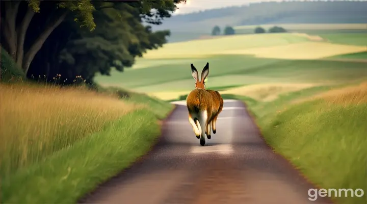 hare ran down the road for a while