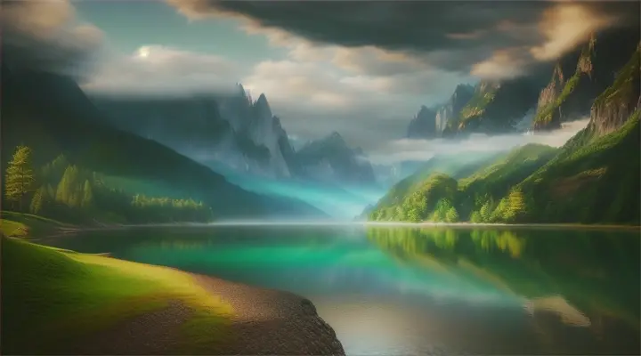 “Masterpiece, best quality, high quality, extremely detailed CG unity 8k wallpaper, landscape, outdoor, sky, cloud, sky, no humans, mountain, landscape, water, tree, blue sky, waterfall, cliff, nature, lake, river , cloudy skies, award winning photography, bokeh, depth of field, HDR, bloom, chromatic aberration, photorealism, very detailed, trending on artstation, trending on CGsociety, intricate, high detail, dramatic, midjourney art”