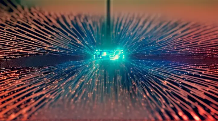 a micro chip with the circuits turning into to human neurons