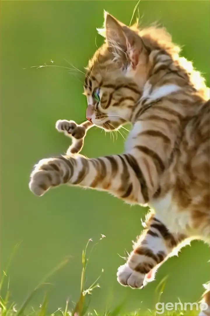 a cat is playing with a bird in the grass