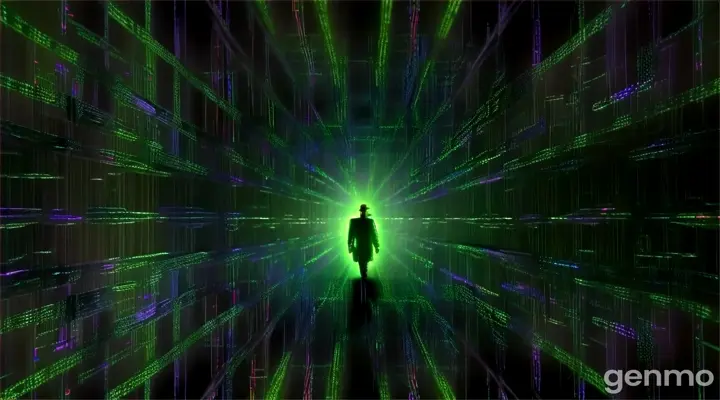 a person entering the matrix