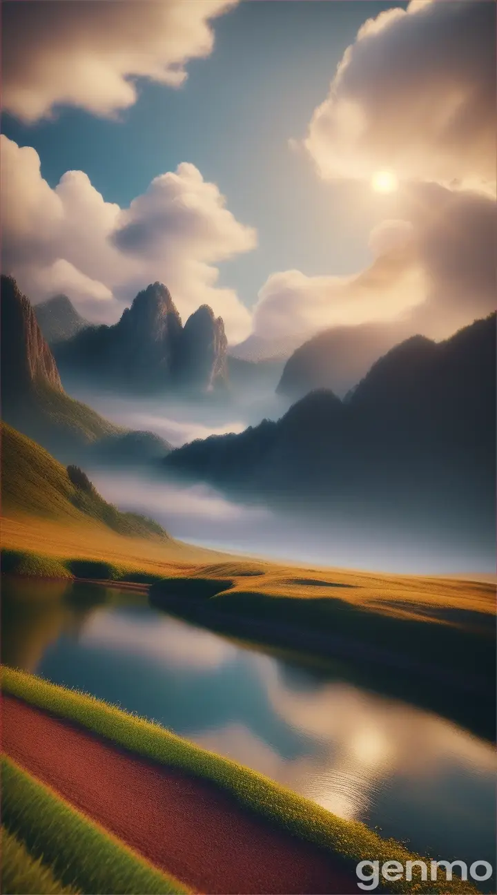 peaceful landscape, cinematic, 8k, detailed, realistic , octane render, --ar 828:1792 --q 2 –upbeat