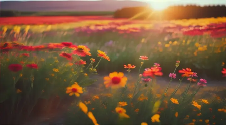 A prairie of multicolored Geum triflorum flowers 