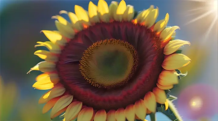 Garden time-lapse of a sunflower plant growing and bursting into full bloom 