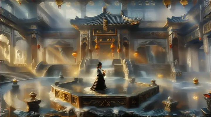  Chinese ancient story .
Just request all this water waves.
please keep up the original face from the original picture!
I don’t want any change!, advertising style