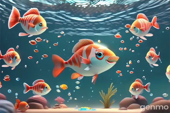  Fish, swimming in a song! cartoon animation