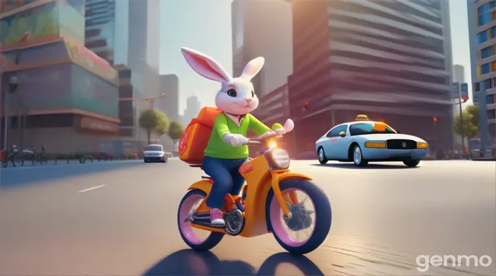 3D CARTOON BABY BOSS rabbit drive bike