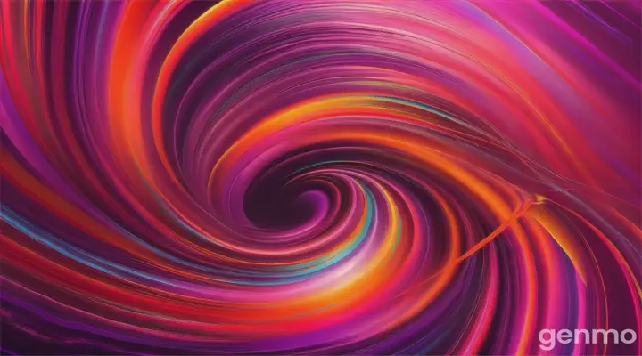 1. Vibrant Spherical Symphony: At the heart of this mesmerizing digital artwork lies a radiant, abstract sphere, pulsating with an exuberant vitality. Its surface is a complex symphony of fluid, organic forms, where fiery hues of oranges, pink and yellow blend seamlessly with cooler shades of purple and silver Each color appears in perpetual motion, swirling and merging like a dynamic ballet, exuding both depth and rhythm. This sphere isn’t just a static image; it’s a living entity, constantly evolving and captivating the viewer with its hypnotic dance of colors.