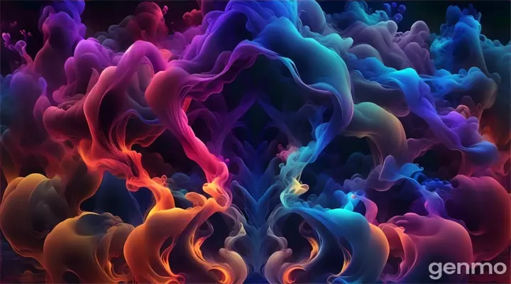 a colorful background with a lot of smoke