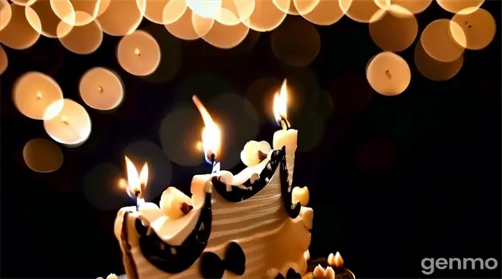 a close up of a birthday cake with candles