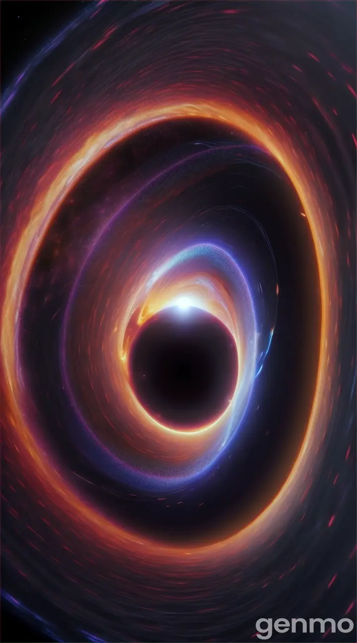 Cut to animation showing black holes evaporating