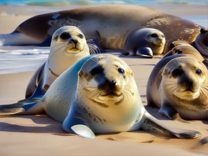 seals on a beach