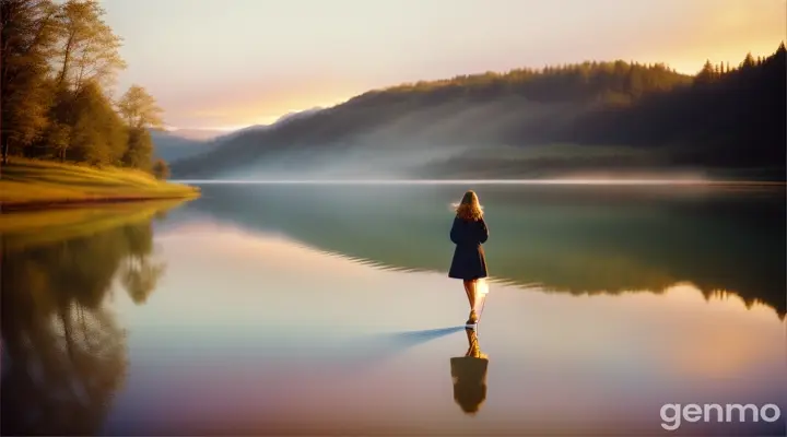 Early in the morning, Anshika prepared for her journey and set off towards the lake.
