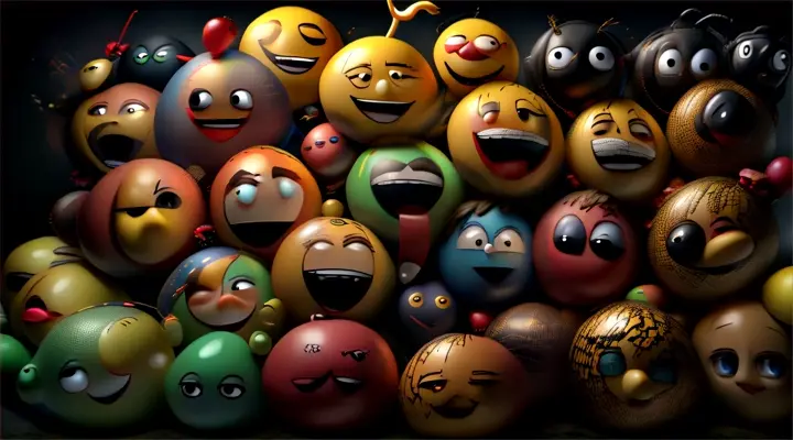 Emojis, facial expression, neon, font, art, fun, games, close-up, metal