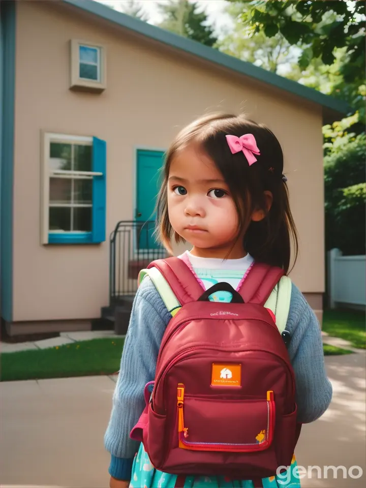 Little girl didn't want to go school