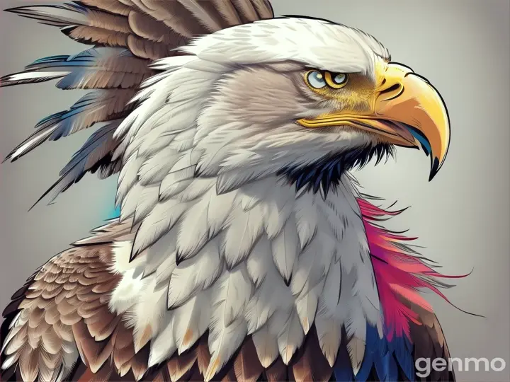 a bald eagle,. Cartoon illustration