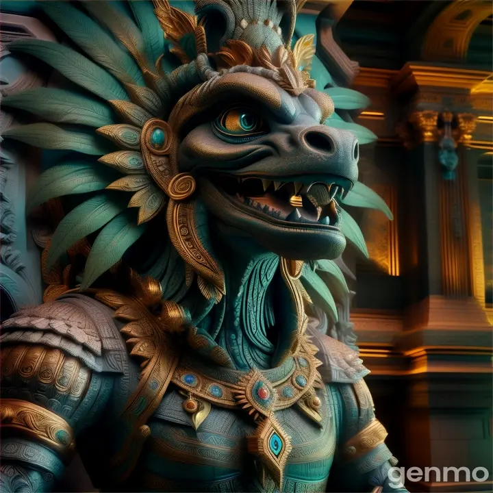 a close up of a statue of a creature