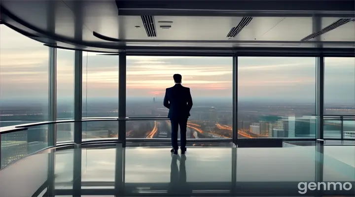 Shot: Wide 8k shot
Setting: A sleek, modern office building with glass walls and a panoramic view of the city.
Characters: The Pakistani man, his ex-girlfriend, colleagues.
Action: The man stands by the window, looking out at the bustling city below. Colleagues work around him, but he feels disconnected. He picks up a framed photo from the desk, a picture of him and his ex-girlfriend. His expression softens with sadness as he remembers happier times. The camera zooms out to show him standing alone in the vast, busy office space, highlighting his isolation and regret despite the activity around him.