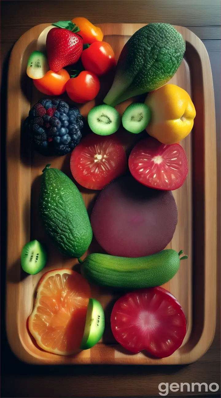 Fruit and vegetable tray in the kitchen