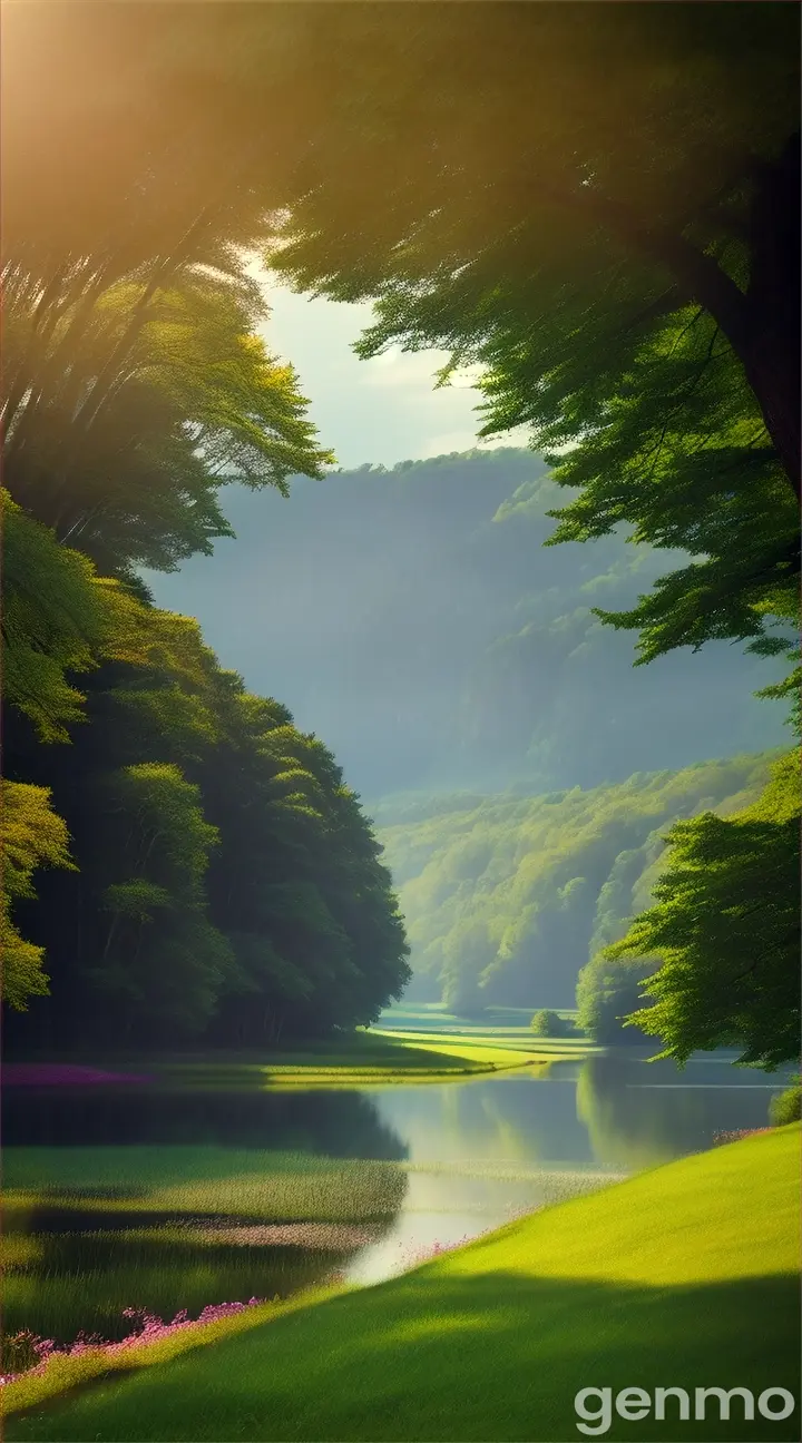 a high quality professional photo of a breathtaking (красивейший) landscape of nature with lush green plants and trees, scenic view, nature photography, vibrant colors, nature scene, peaceful, serene, realistic, wide shot, nature image, sunny day, tranquil, outdoor scenery, detailed foliage, medium shot, natural beauty