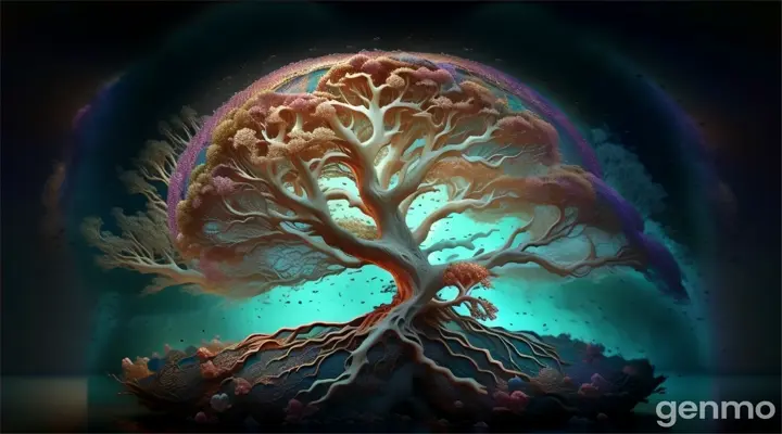 magic tree that is growing out of the ground