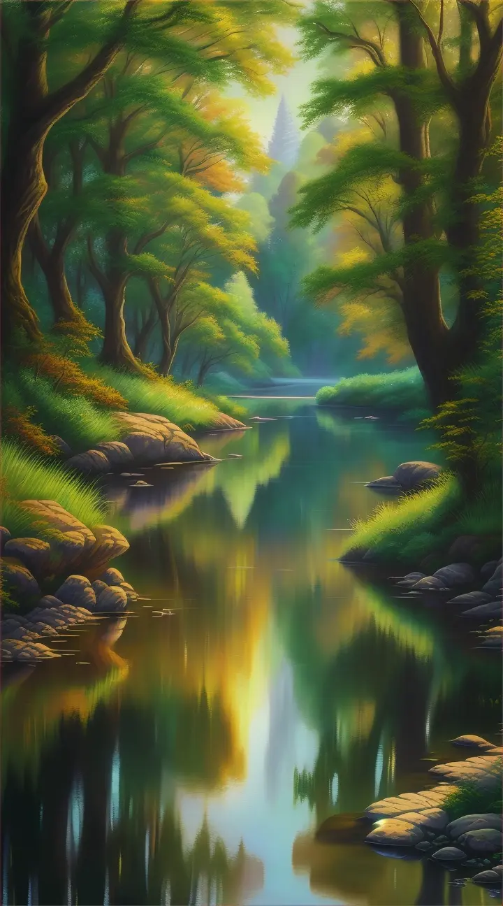 a beautiful landscape with a river