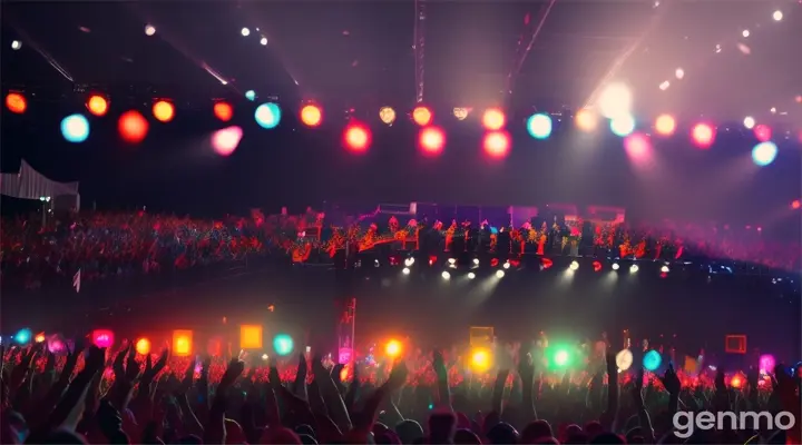 right side view from stage, people dancing
