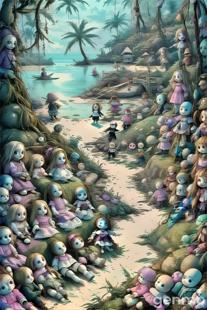 an island full of creepy dolls