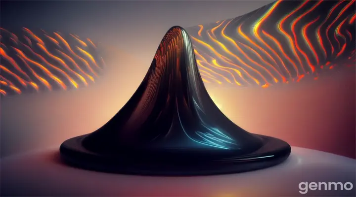 A stunning 3D rendered graph, featuring a black gradient wave. The colors form a mesmerizing, liquid-like motion, reminiscent of a lava lamp. The background is a sleek, glass-like surface that gives off a wallpaper-style aesthetic. The overall composition is both futuristic and calming, creating a captivating visual experience., gradient wave, nano particles, chemistry, periodic table abstraction, viscous, liquid, molten glass, resin, 3d rendered macro photorealistic wallpaper art masterpiece, 3d render, UHD, HD, HDR, 16K