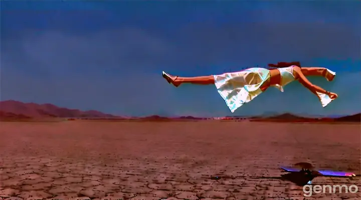 a woman flying through the air while riding a skateboard