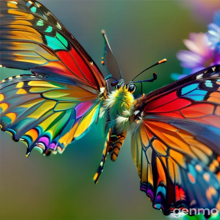 Dancing butterfly with a friend in the background 