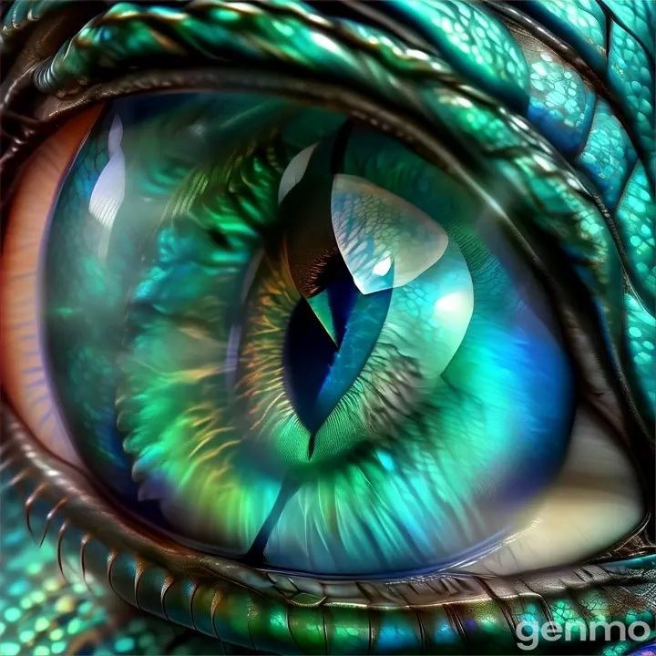 a close up of a blue dragon eye