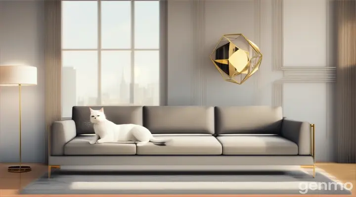 the cat,sofa,modern room.