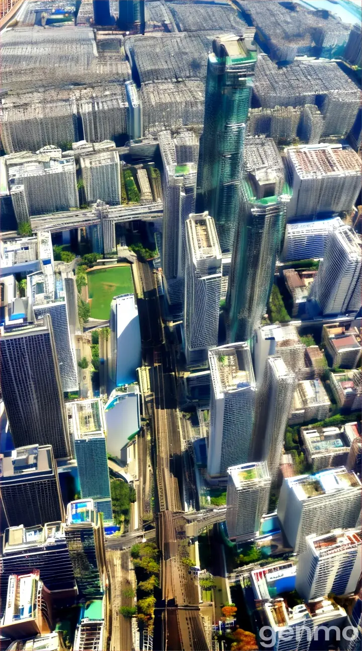 an aerial view of a city with tall buildings over Osaka Japan