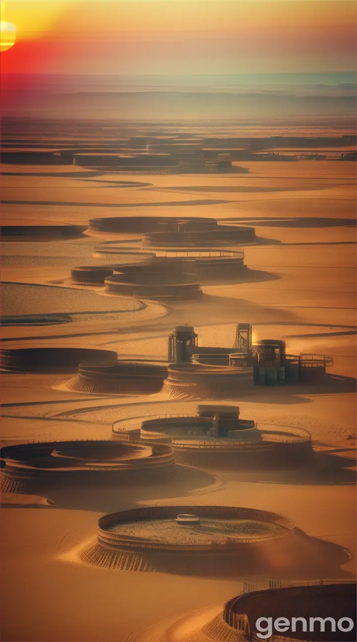 Oil wells in the desert