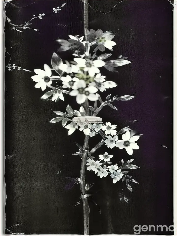 a black and white photo of a forget-me-nots