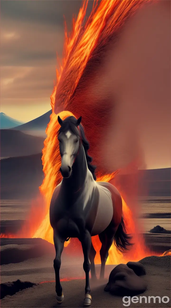 Visual Illusions: a horse in an erupting volcano