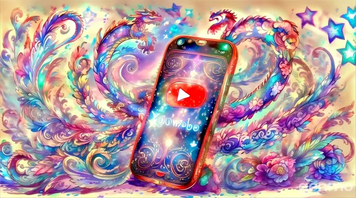 magical flowers grow, colorful dragon swirls around the magical enchanted youtube Phone