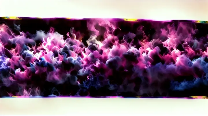 a black background with pink and blue smoke