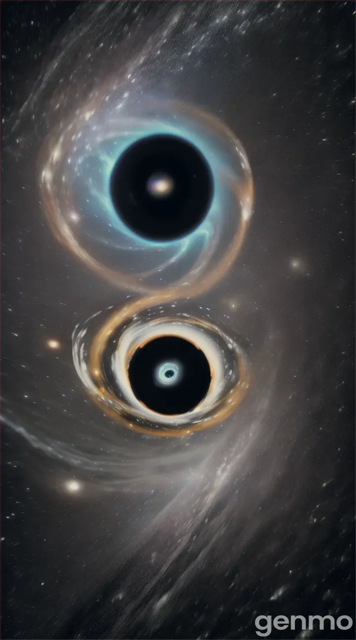 Visual of the black hole with an accretion disk, dwarfing the banana icon