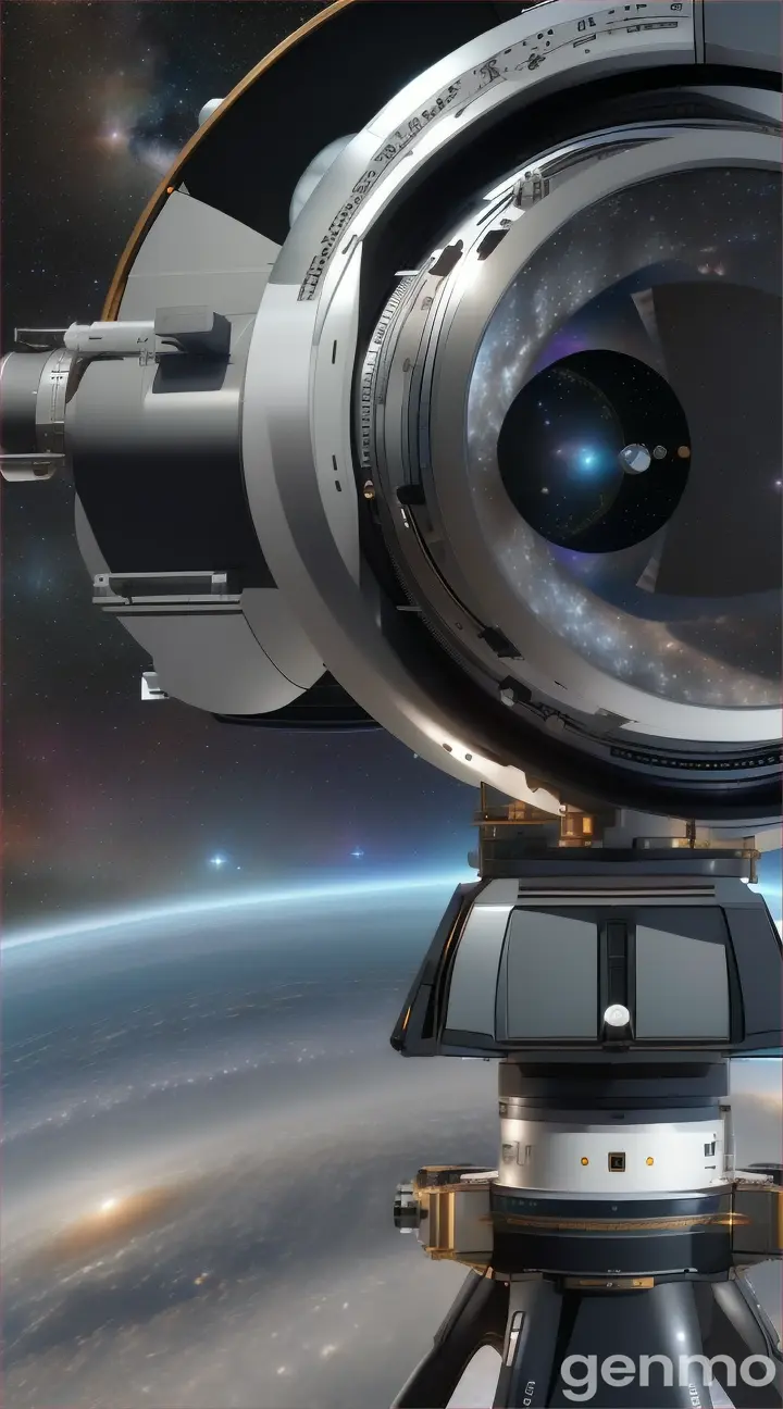 Cut to animation or footage of the telescope capturing images