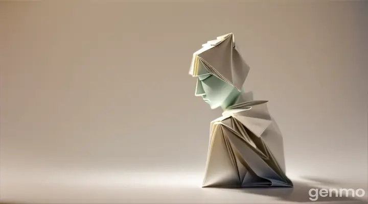 origami paper person thinking