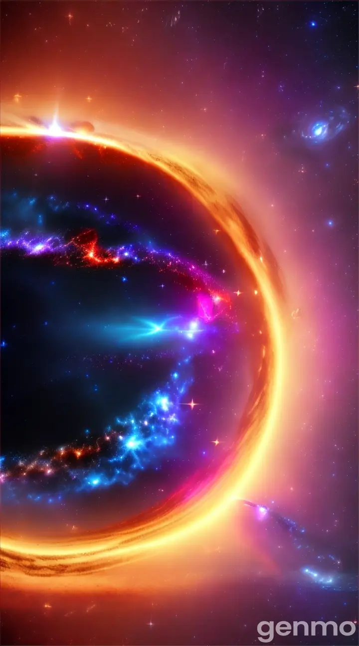 Opening shot of a black hole in space