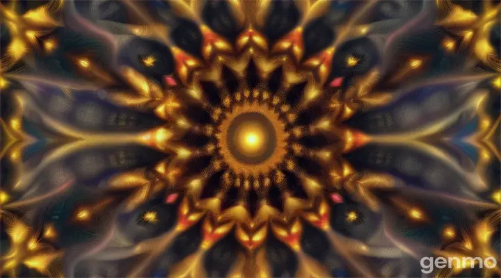 golden fractals mandala moving very fast